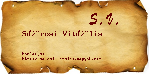 Sárosi Vitális névjegykártya